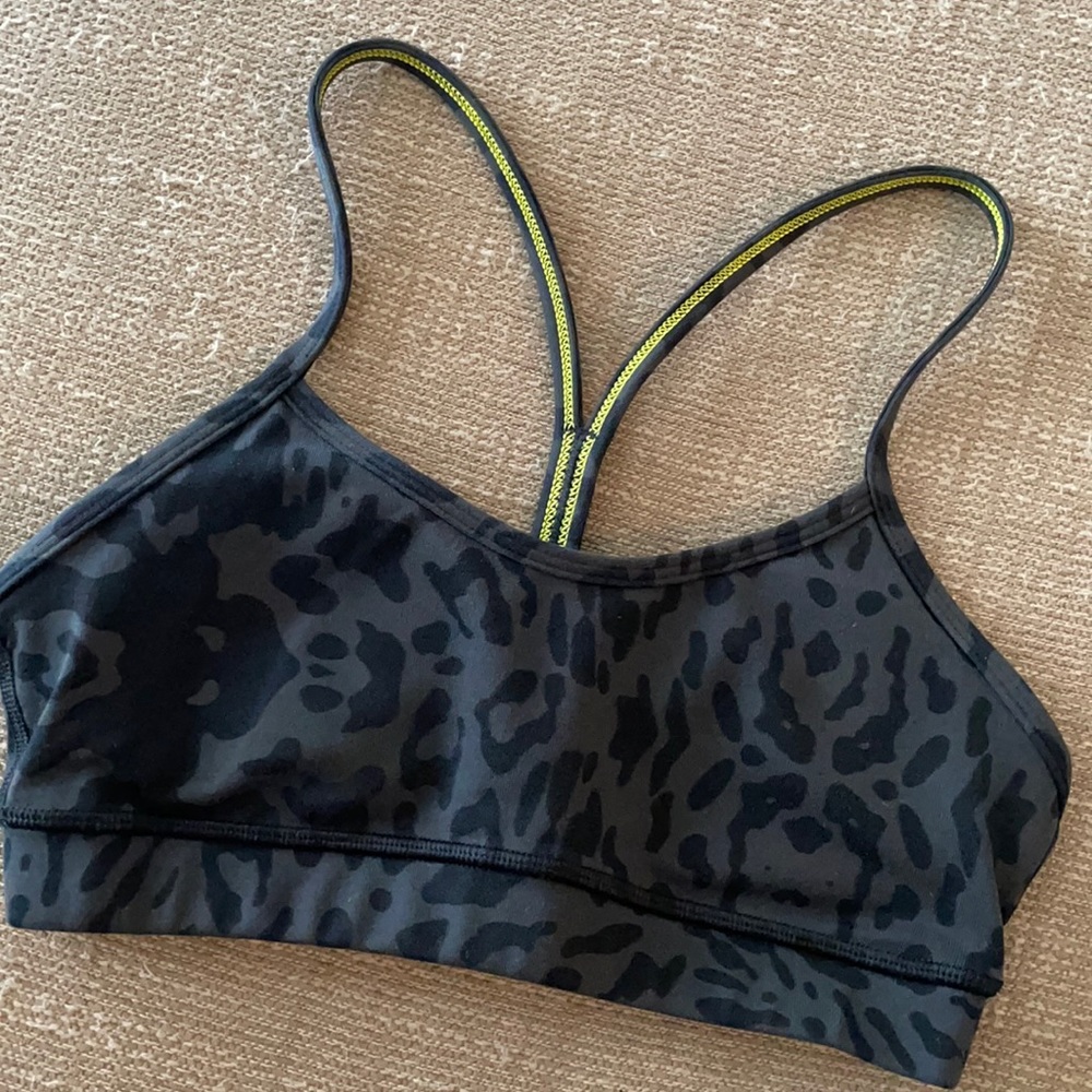 Lululemon Y Sports Bra black leopard print size 2